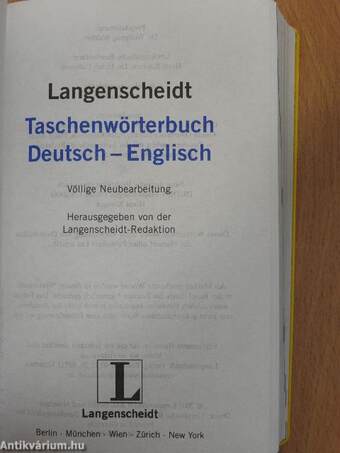 Langenscheidt Taschenwörterbuch Deutsch-Englisch