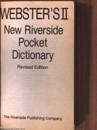 Webster's II. New Riverside Pocket Dictionary