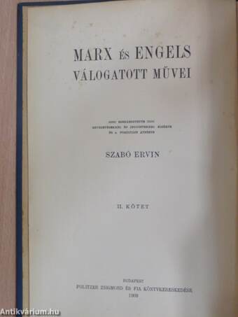 Marx és Engels válogatott művei II.