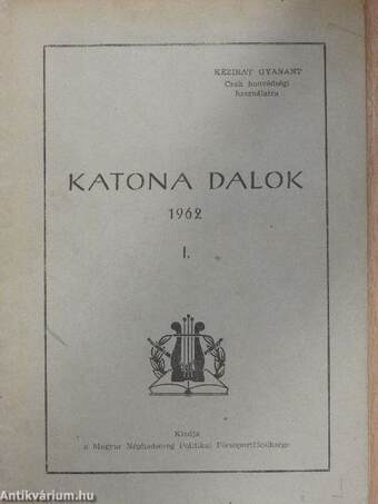 Katona dalok 1962/I.