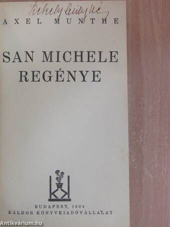 San Michele regénye