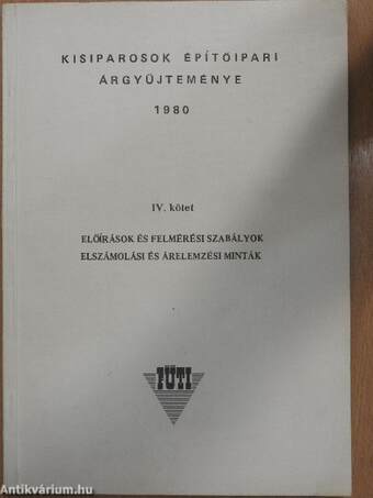 Kisiparosok építőipari árgyűjteménye IV. 1980