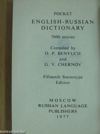 Pocket English-Russian Dictionary (minikönyv)