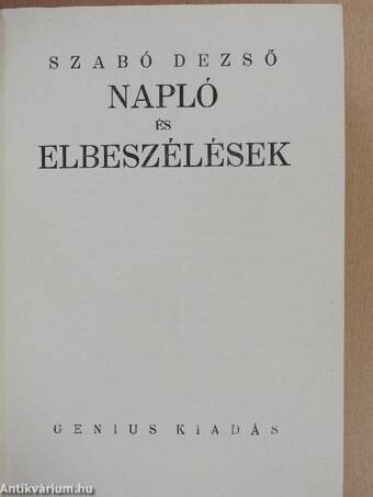 Napló és elbeszélések