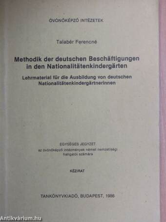 Methodik der deutschen Beschäftigungen in den Nationaltätenkindergärten