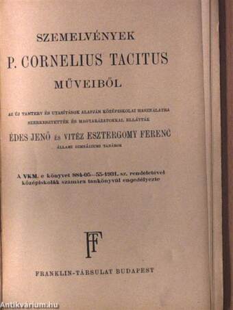 Szemelvények P. Cornelius Tacitus műveiből