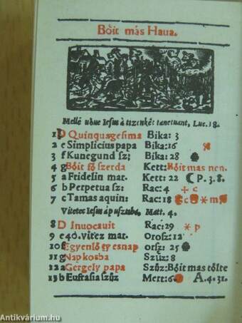 A Telegdi-nyomda első naptára 1579/A naptár hasonmása (minikönyv) (számozott)