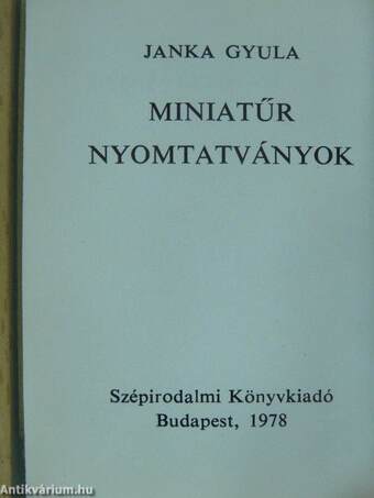 Miniatűr nyomtatványok (minikönyv)