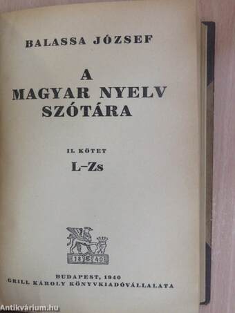 A magyar nyelv szótára I-II.