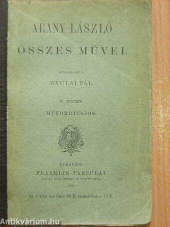 Arany László műforditásai Shakspere- és Moliéreből