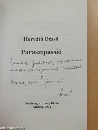 Parasztpassió (dedikált példány)