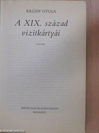 A XIX. század vizitkártyái