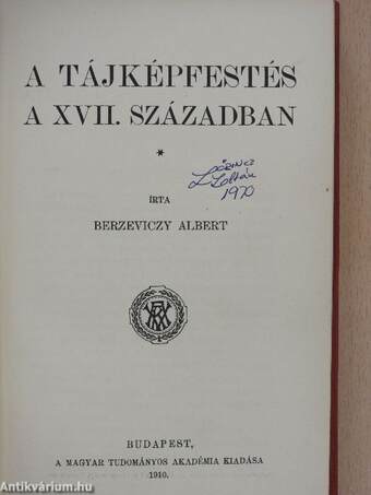 A tájképfestés a XVII. században