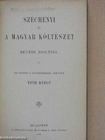 Széchenyi és a magyar költészet