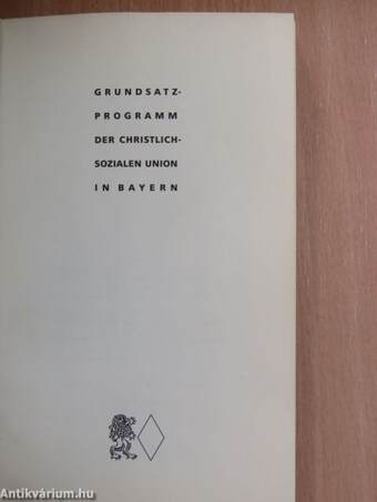 Grundsatzprogramm der Christlich-sozialen Union in Bayern