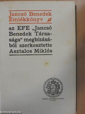 Jancsó Benedek Emlékkönyv