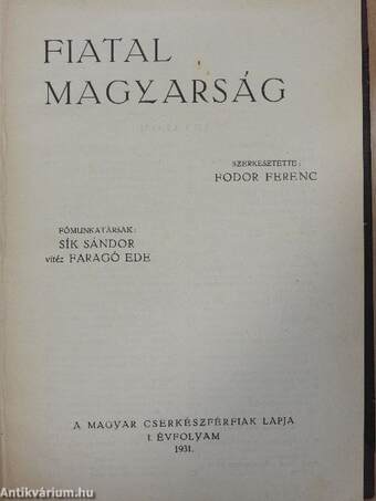 Fiatal magyarság 1931. március-december/Fiatal magyarság