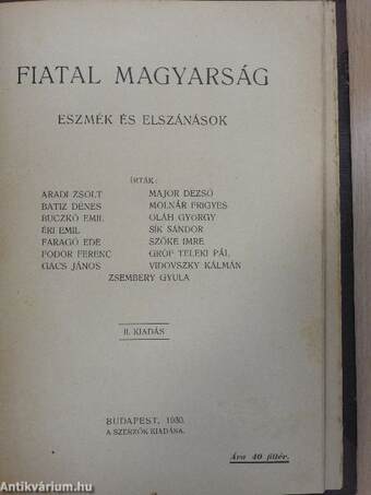 Fiatal magyarság 1931. március-december/Fiatal magyarság