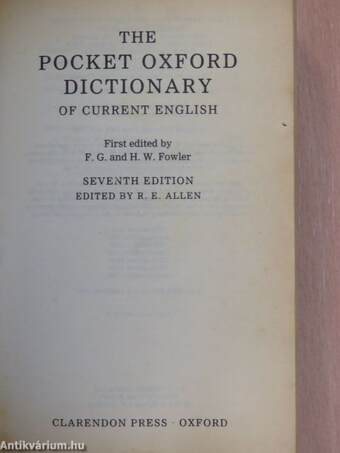 The Pocket Oxford Dictionary of Current English