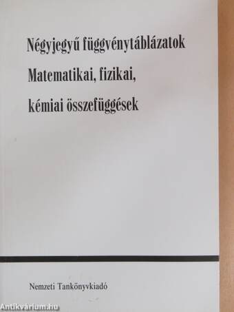 Négyjegyű függvénytáblázatok