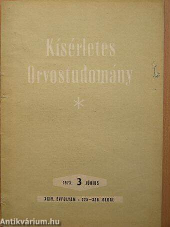 Kísérletes Orvostudomány 1973. június