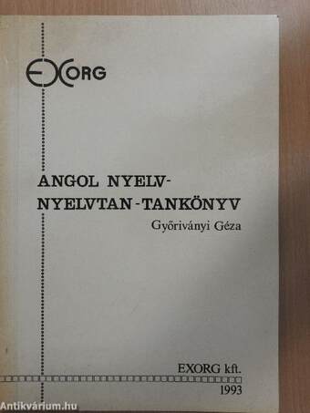 Angol nyelv-nyelvtan-tankönyv