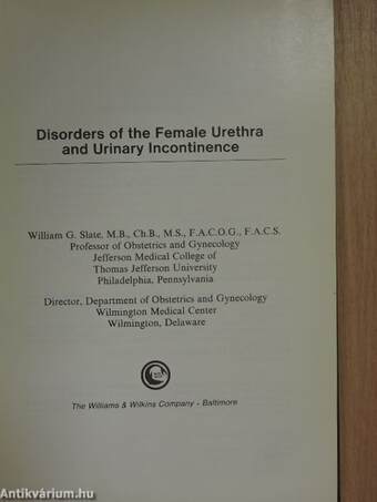 Disorders of the Female Urethra and Urinary Incontinence