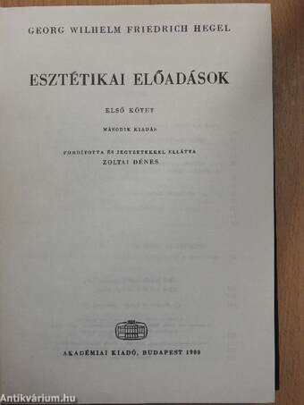 Esztétikai előadások I-III.