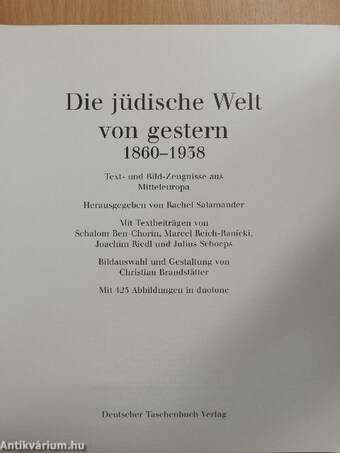 Die jüdische Welt von gestern 1860-1938