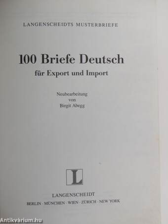 100 Briefe Deutsch für Export und Import