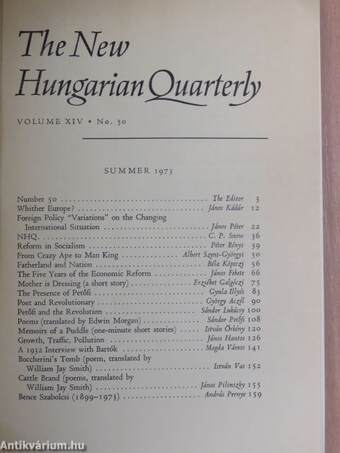 The New Hungarian Quarterly Summer 1973.