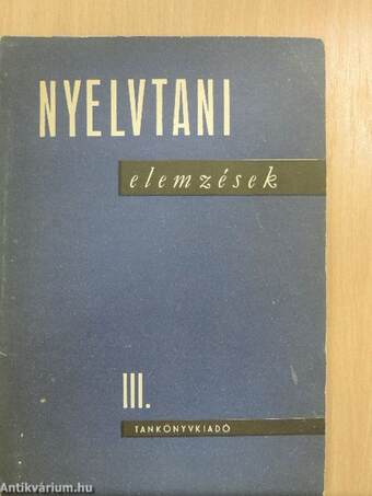 Nyelvtani elemzések III.