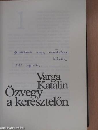 Özvegy a keresztelőn (dedikált példány)