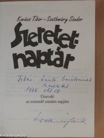 Szeretet-naptár (dedikált példány)