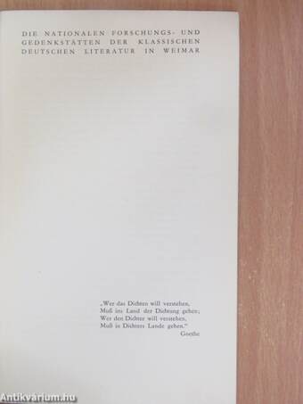 Die Nationalen Forschungs- und Gedenkstätten der Klassischen Deutschen Literatur in Weimar