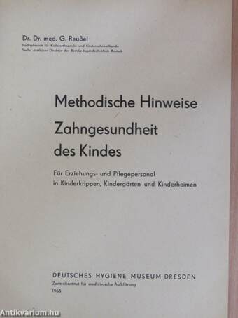 Methodische Hinweise - Zahngesundheit des Kindes