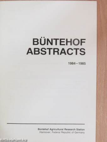 Büntehof Abstracts