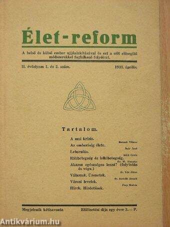 Élet-reform 1933. április