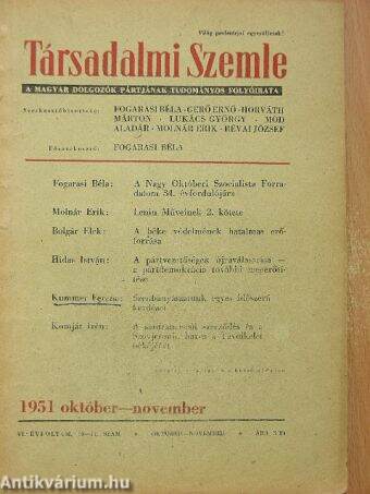 Társadalmi Szemle 1951. október-november