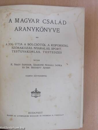 A magyar család aranykönyve II/2. (töredék)