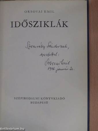 Idősziklák (dedikált példány)