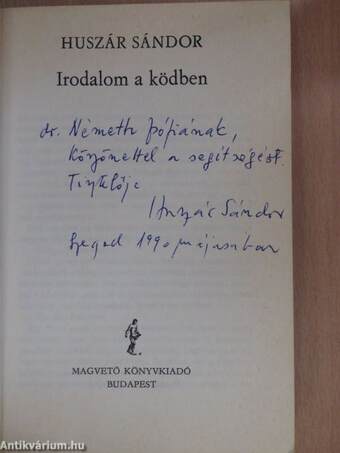 Irodalom a ködben (dedikált példány)