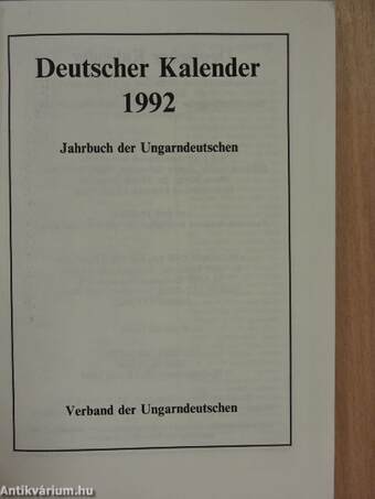 Deutscher Kalender 1992