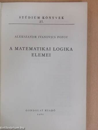 A matematikai logika elemei