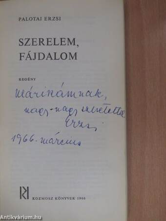 Szerelem, fájdalom (dedikált példány)