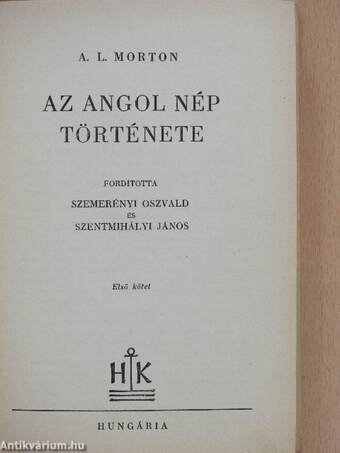 Az angol nép története I-II.