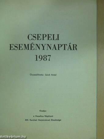 Csepeli eseménynaptár 1987.