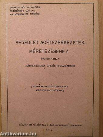 Segédlet acélszerkezetek méretezéséhez