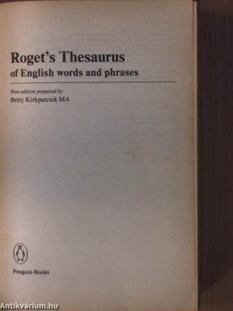 Roget's Thesaurus of English Words and Phrases