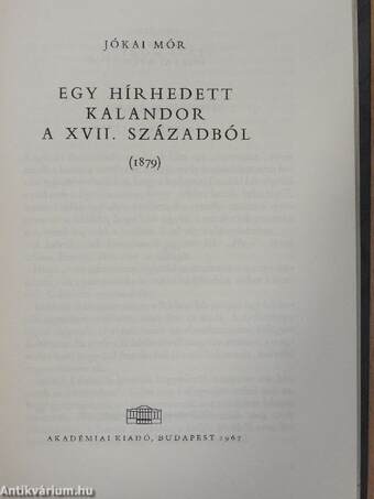 Egy hírhedett kalandor a XVII. századból